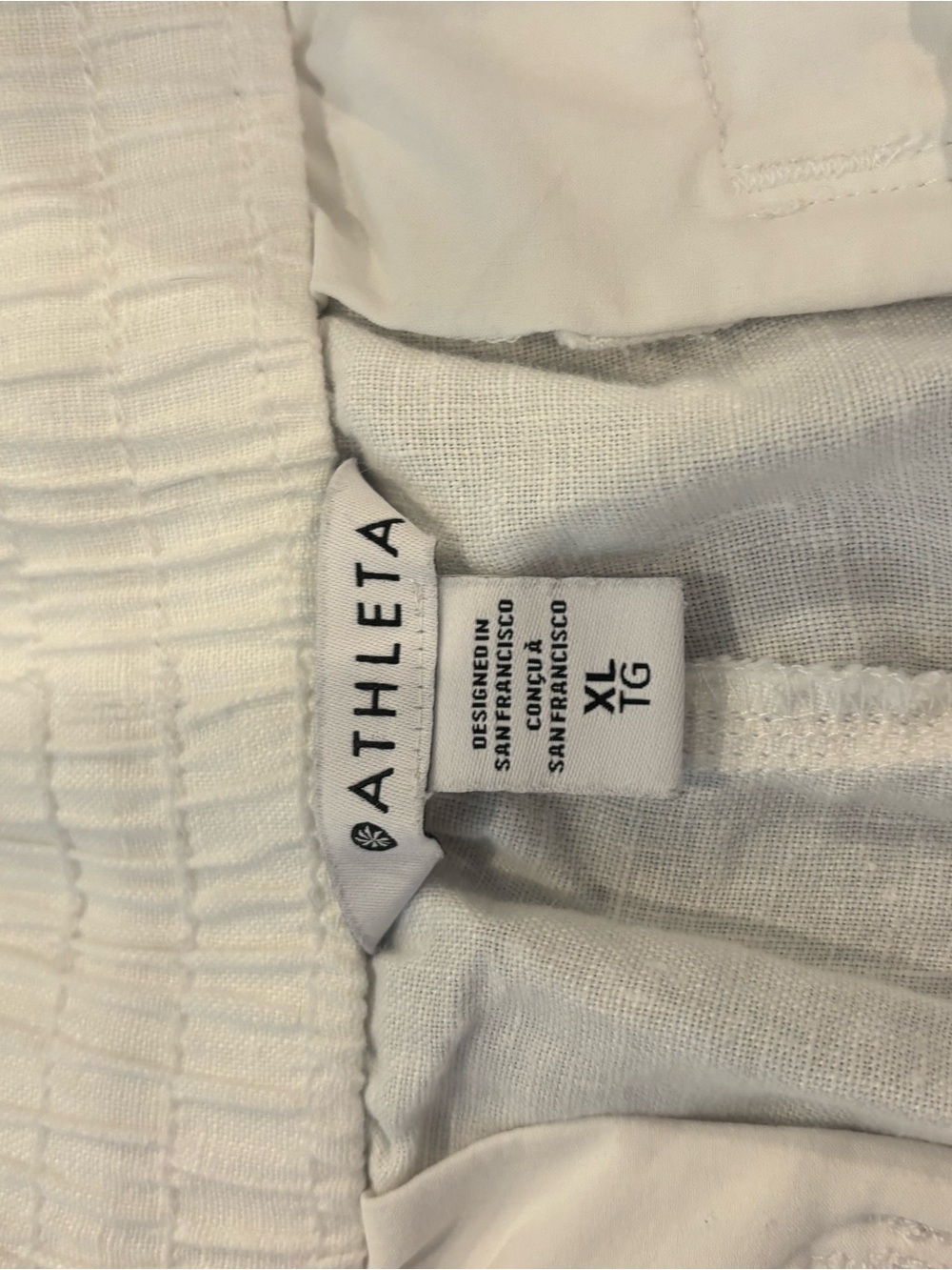Athleta White Linen-Blend Wide Leg Pants - Picture 2 of 8